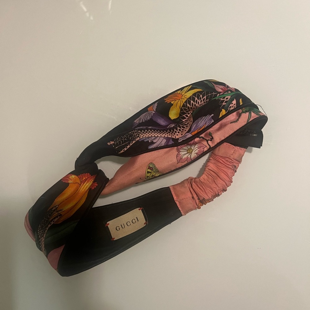 Gucci Pink and Black Floral Hairband